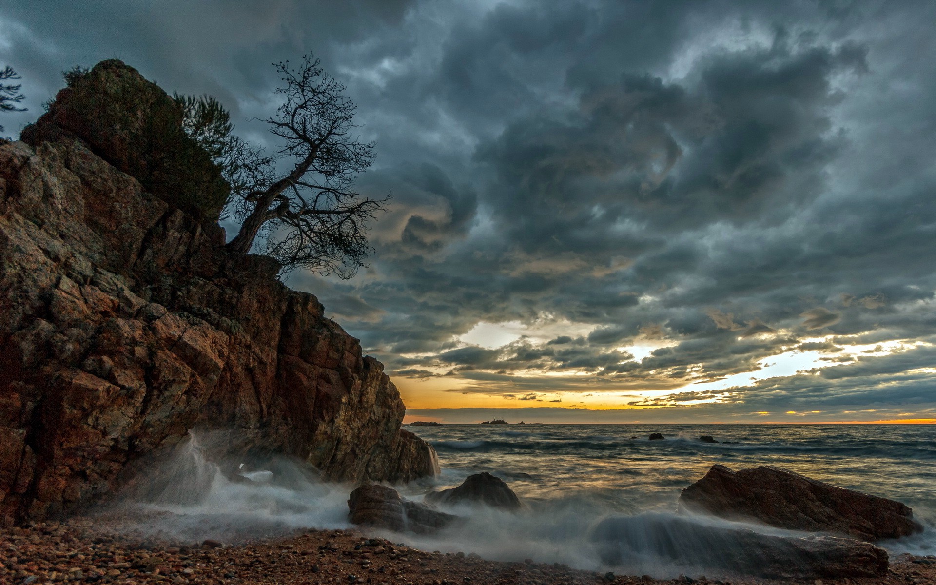 nature, Sea, Sky, Sunset Wallpaper