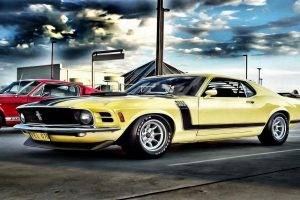 Ford Mustang, Car, Boss 302, Muscle Cars, Drawing