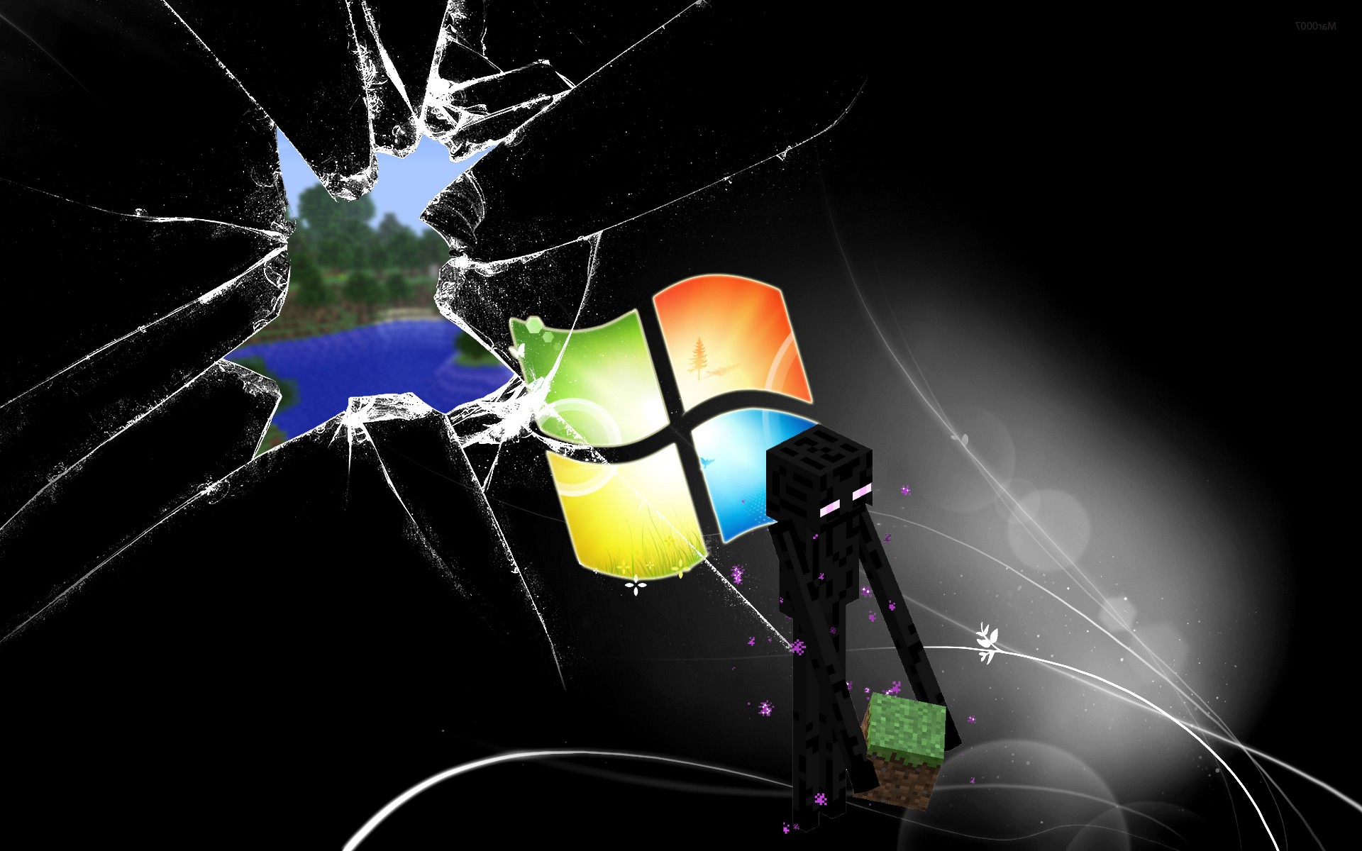 Minecraft Enderman Window Video Games Wallpapers Hd Desktop