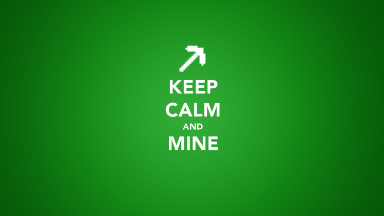 Minecraft, Keep Calm And…, Green, Video Games, Minimalism HD Wallpaper Desktop Background