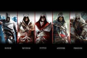 Assassins Creed, Assassins Creed: Brotherhood, Assassins Creed: Revelations, Assassins Creed 2, Assassins Creed 3, Ezio Auditore Da Firenze, Connor Kenway, Altaïr Ibn LaAhad, Justice, Answers, Honor