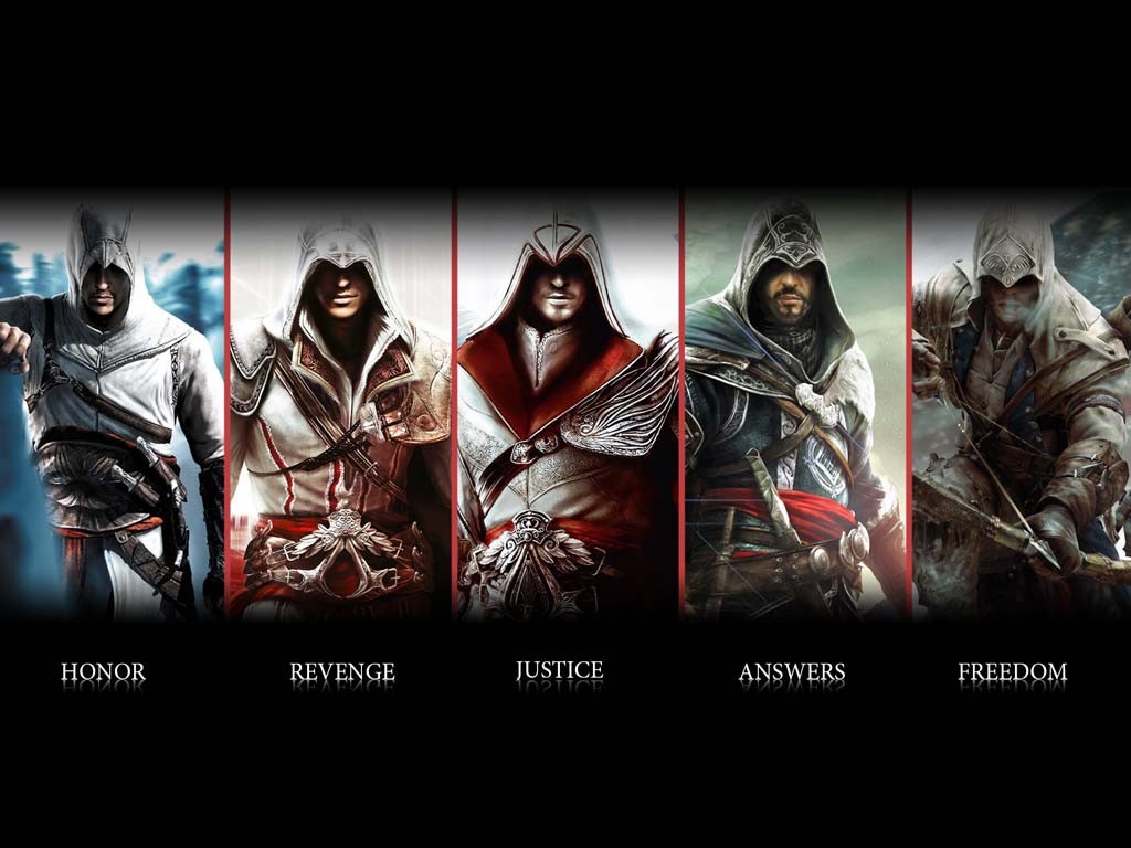 Assassins Creed, Assassins Creed: Brotherhood, Assassins Creed: Revelations, Assassins Creed 2, Assassins Creed 3, Ezio Auditore Da Firenze, Connor Kenway, Altaïr Ibn LaAhad, Justice, Answers, Honor Wallpaper