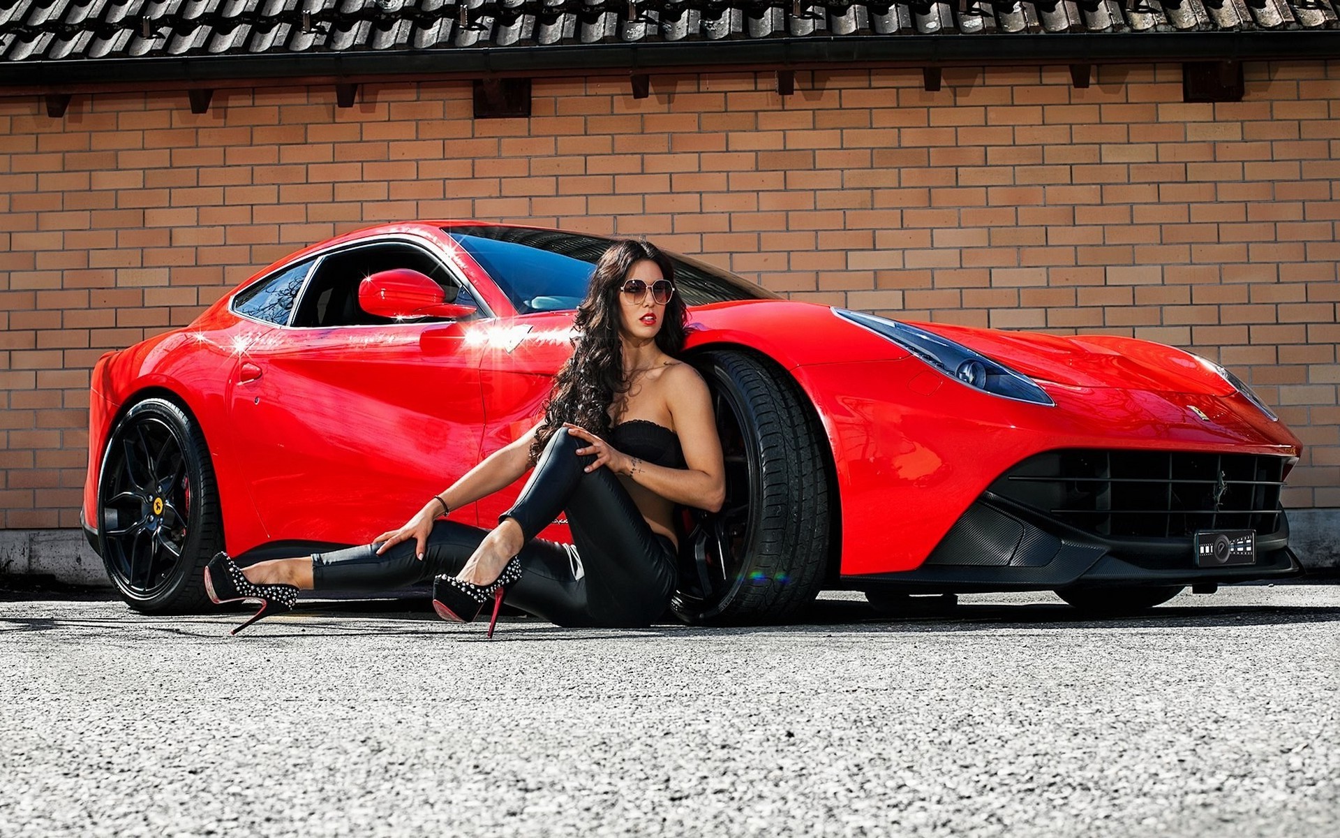women, Ferrari, Car, Brunette, High Heels, Super Car, Women With Cars, Red Cars Wallpaper