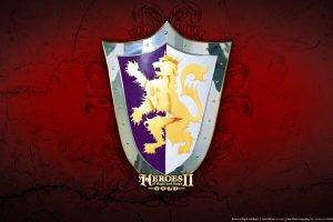 Heroes Of Might And Magic, Video Games, Red Background, Shields