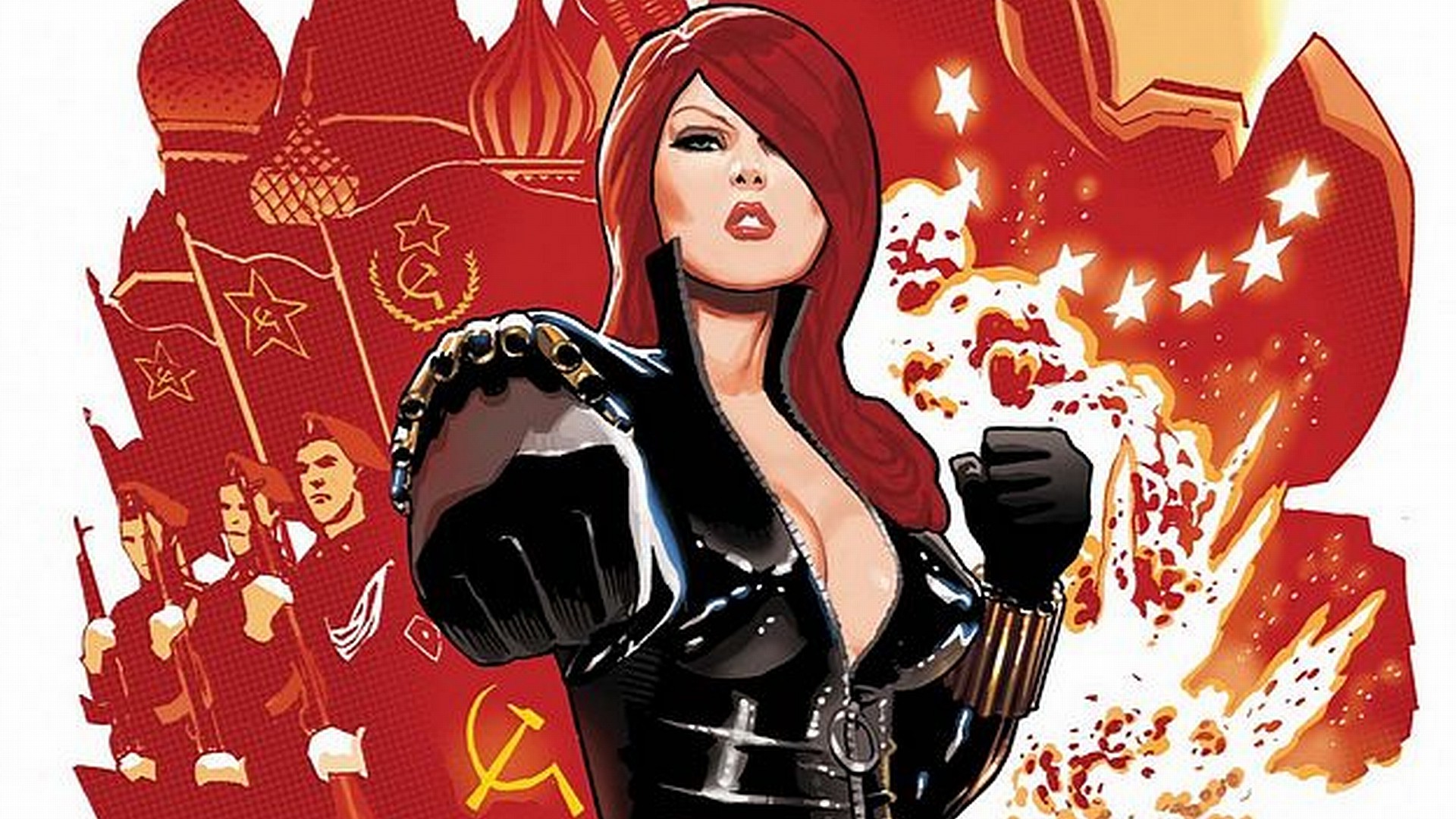 Black Widow, Comics, Explosion Wallpaper
