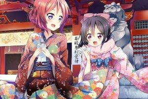 Nishikino Maki, Love Live!, Yazawa Nico, Japanese Clothes, Kimono, Anime, Anime Girls