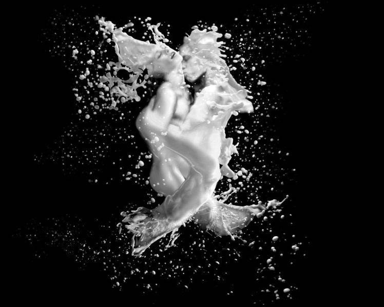 black, White, Liquid, Lovers HD Wallpaper Desktop Background