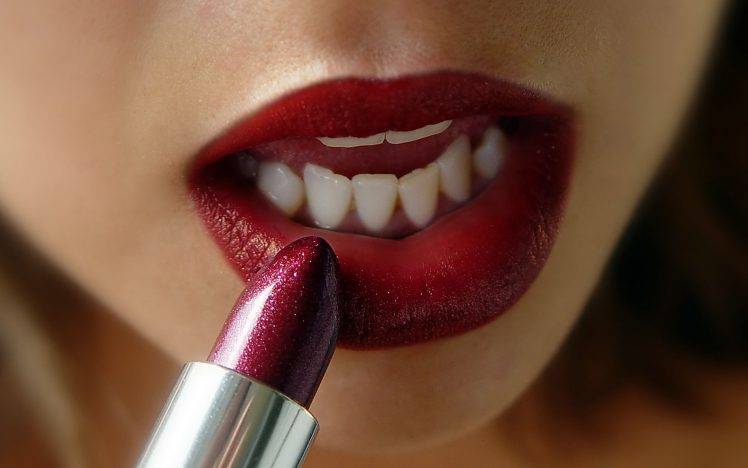 lips, Women, Red, Lipstick, Red Lipstick, Closeup HD Wallpaper Desktop Background
