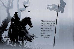 quote, Flag, Death, Trees, Bats, Horse, Philosophy