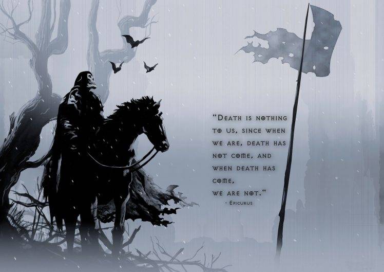 quote, Flag, Death, Trees, Bats, Horse, Philosophy HD Wallpaper Desktop Background