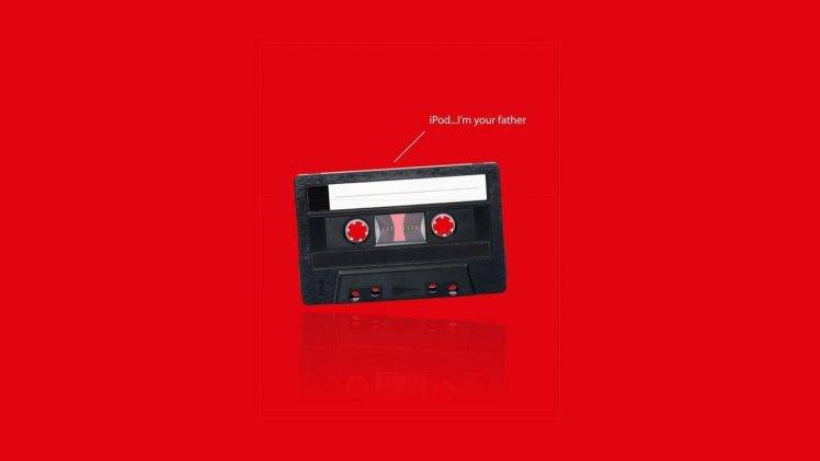 cassettes, Simple, Red Background, Humor HD Wallpaper Desktop Background