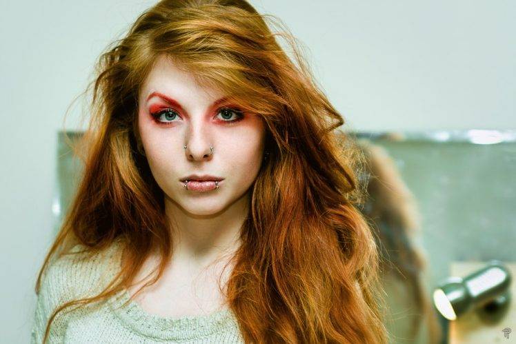 redhead, Makeup, Piercing, Women, Face HD Wallpaper Desktop Background