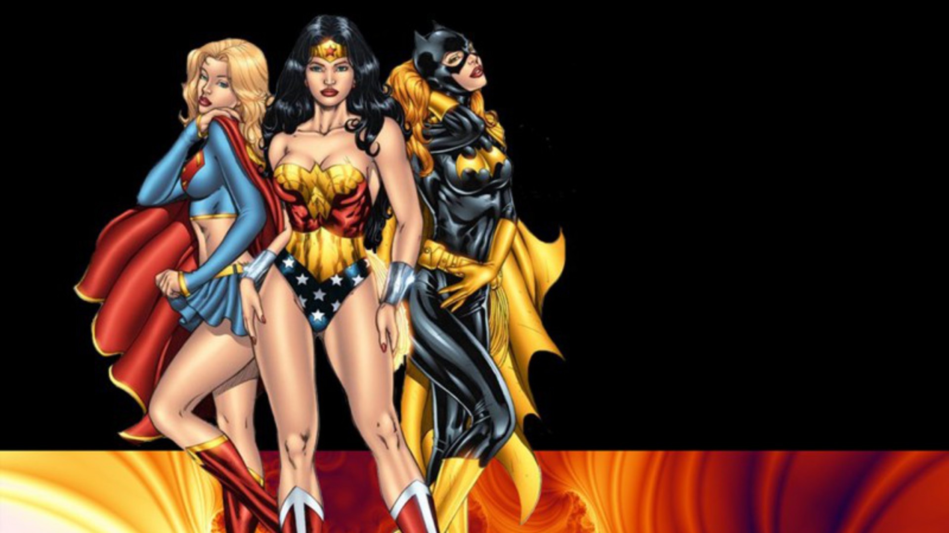 comics, Batgirl, Wonder Woman, Supergirl, Superheroines Wallpaper