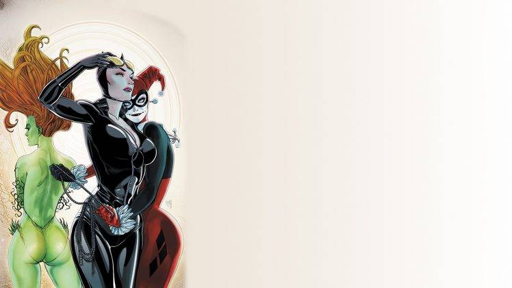 comics, Harley Quinn, Catwoman, Poison Ivy HD Wallpaper Desktop Background