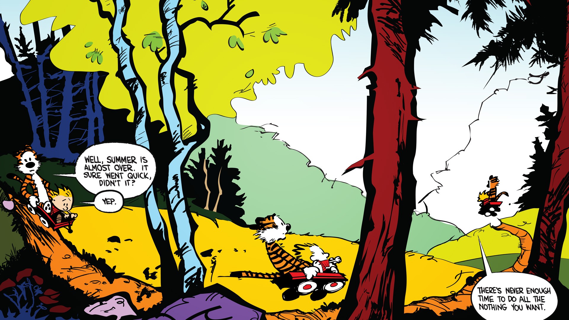 comics, Calvin And Hobbes Wallpaper