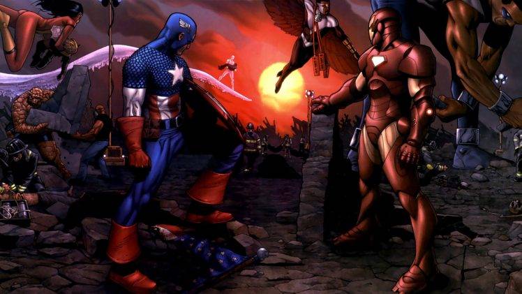 comics, Captain America, Iron Man HD Wallpaper Desktop Background