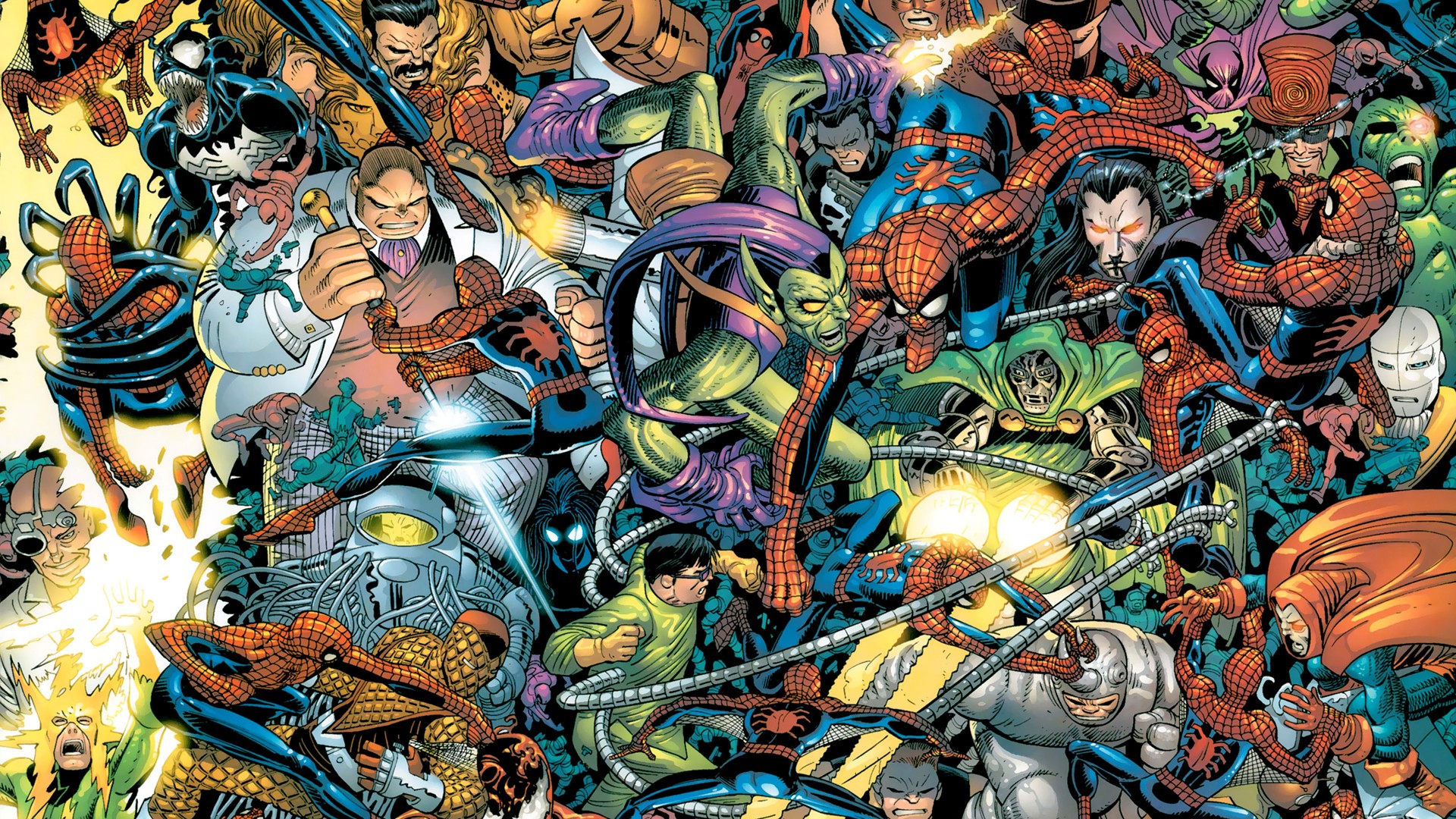comics, Spider Man, Kingpin, Rhino (character), Green Goblin, Dr. Octopus, Shocker Wallpaper