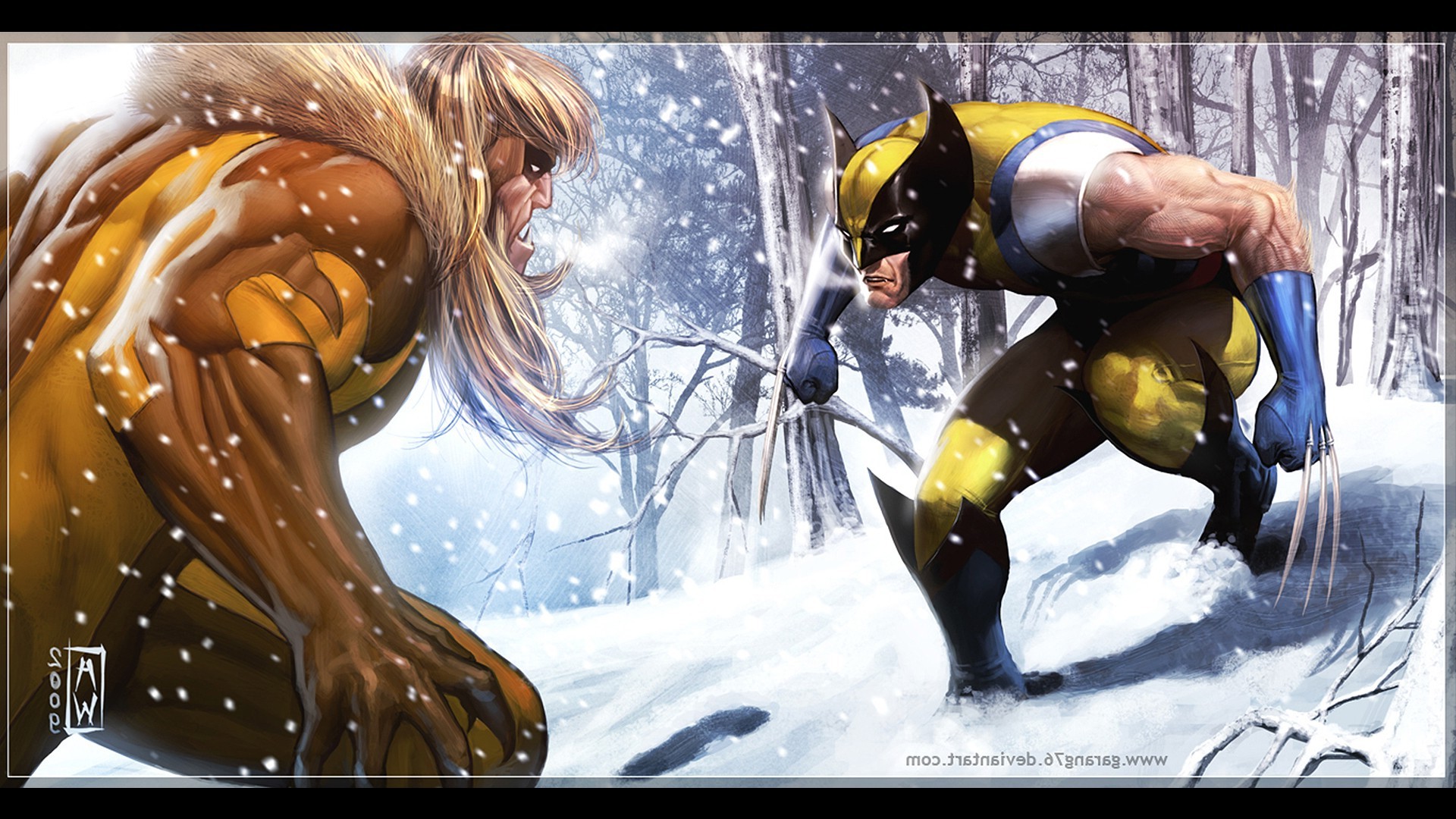 comics, Wolverine, Sabretooth, Illidan Wallpaper
