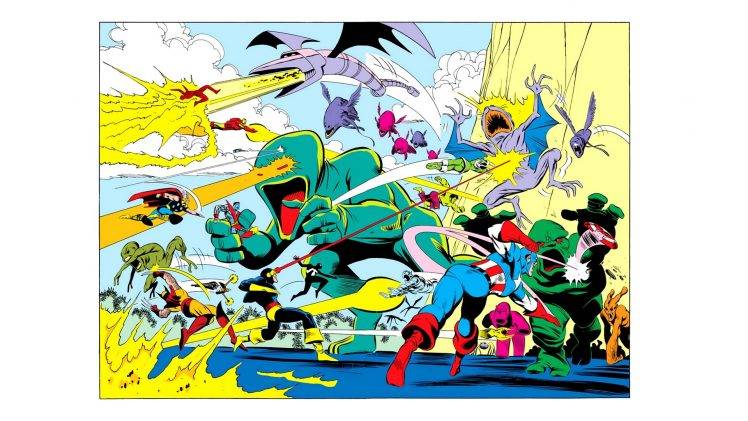 comics, Wolverine, Captain America, Thor, Iron Man HD Wallpaper Desktop Background