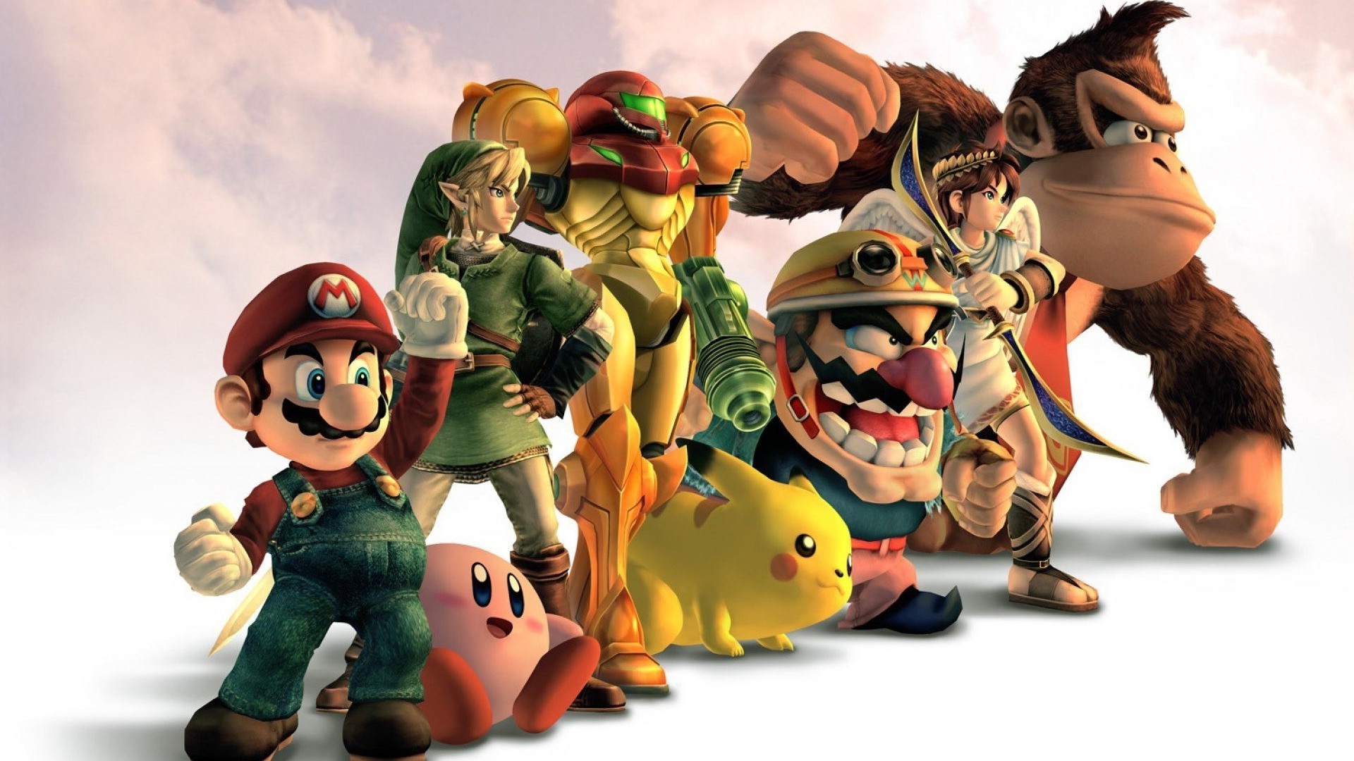 Super Mario, Wario, The Legend Of Zelda, Donkey Kong, Video Games, Metroid, Samus Aran, Kirby, Pikachu, Link Wallpaper