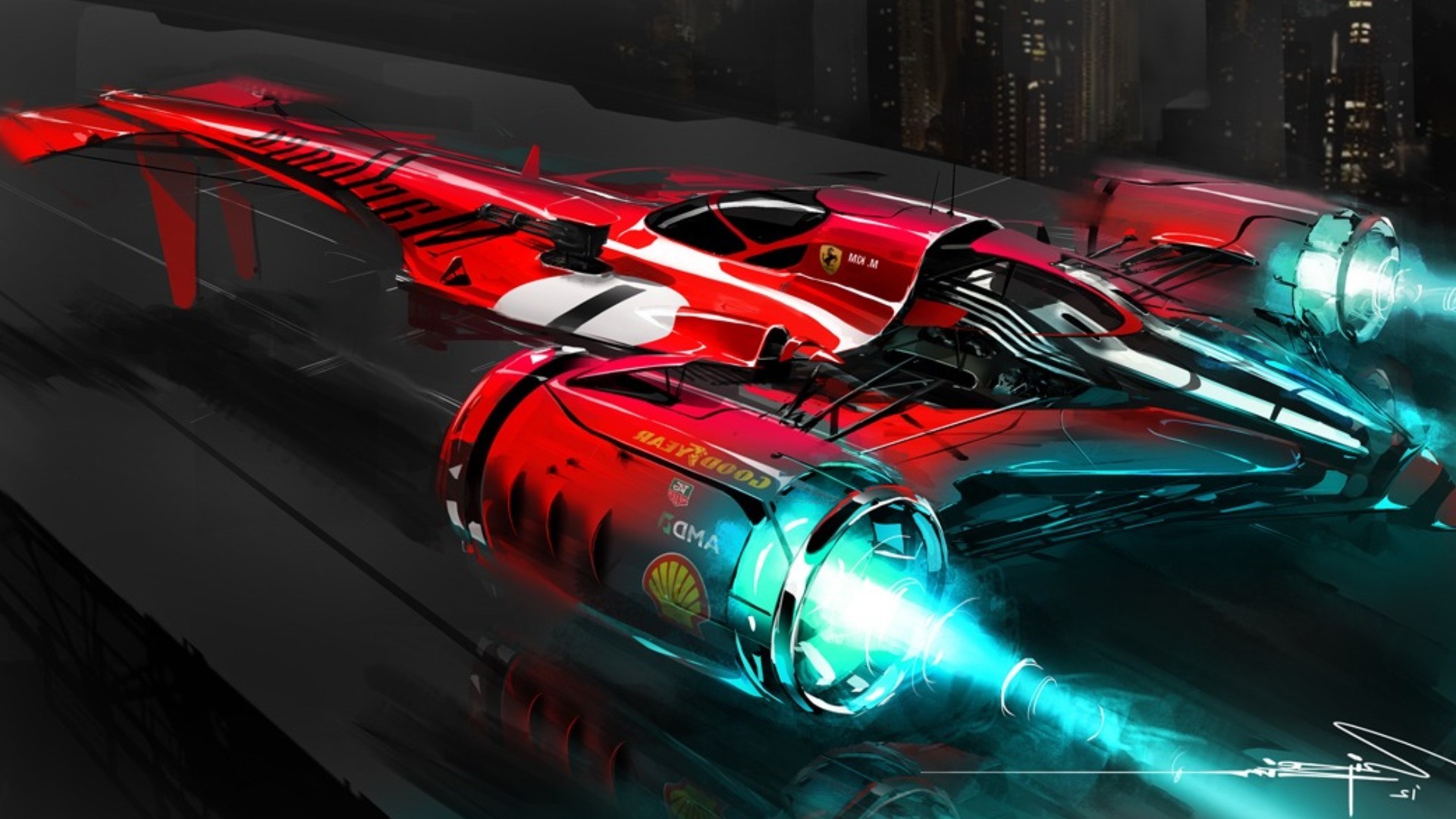 Wipeout, Ferrari, Concept Art, Racing, Video Games Wallpaper
