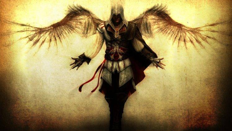 Assassins Creed, Ezio Auditore Da Firenze, Wings, Assassins Creed II HD Wallpaper Desktop Background