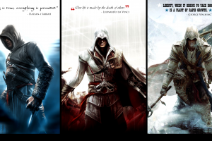video Games, Assassins Creed, Assassins Creed 2, Assassins Creed 3, Ezio Auditore Da Firenze, Connor Kenway, Altaïr Ibn LaAhad