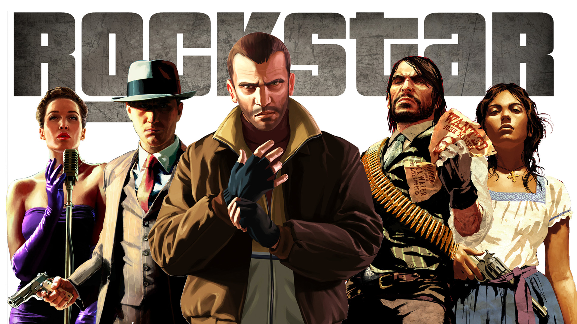 Grand Theft Auto IV, L.A. Noire, Niko Bellic, Red Dead Redemption, Video Games Wallpaper