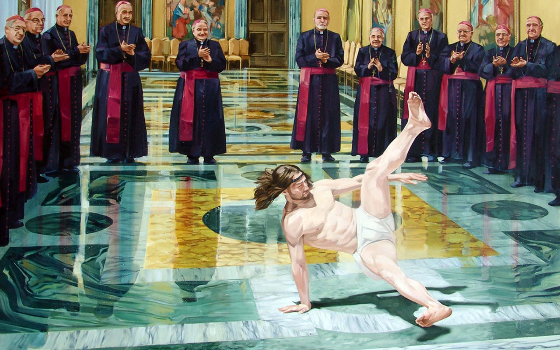 breakdance, Religions, Humor, Jesus Christ Wallpaper