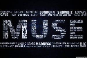 music, Muse, Typography, Songs