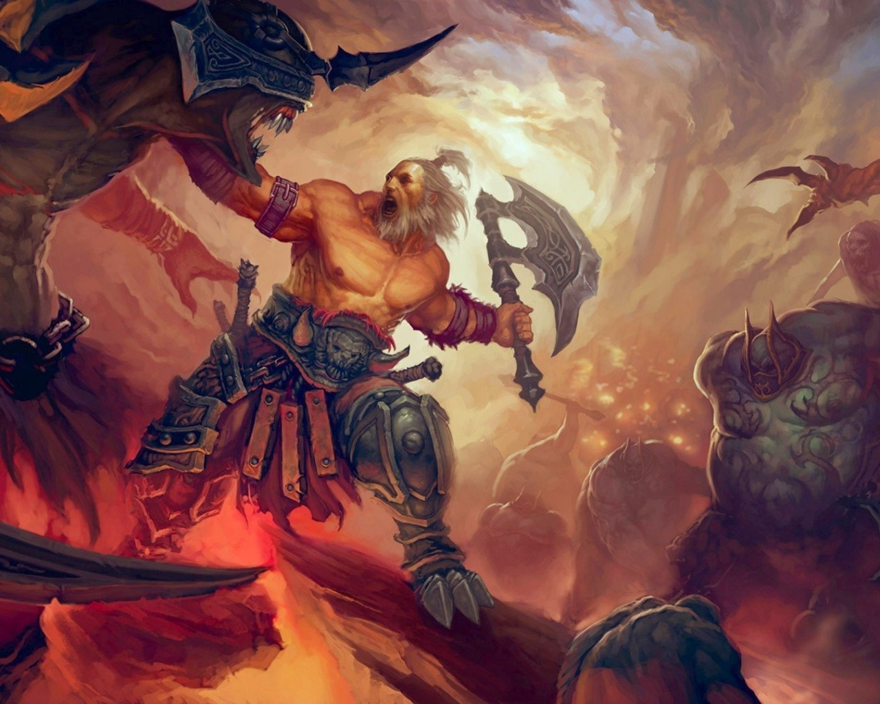 fantasy Art, Warrior, Axes, Attack, Diablo Wallpapers HD / Desktop and