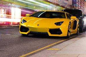 car, Lamborghini, Yellow Cars, Motion Blur