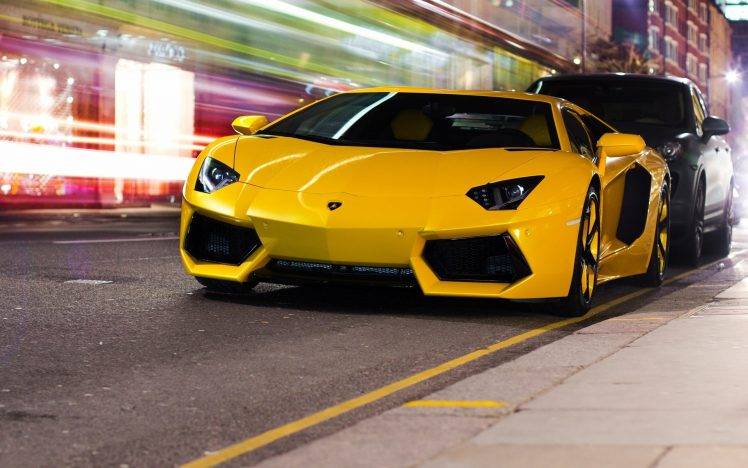 car, Lamborghini, Yellow Cars, Motion Blur HD Wallpaper Desktop Background