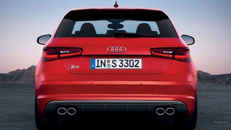 Audi S3, Red, Hatchbacks, Exhaust Pipes, German Cars, Tailights, Rear View, Diffusers HD Wallpaper Desktop Background