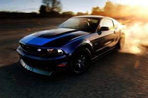 blue, Car, Ford Mustang