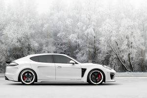 Porsche Panamera, Snow, Car