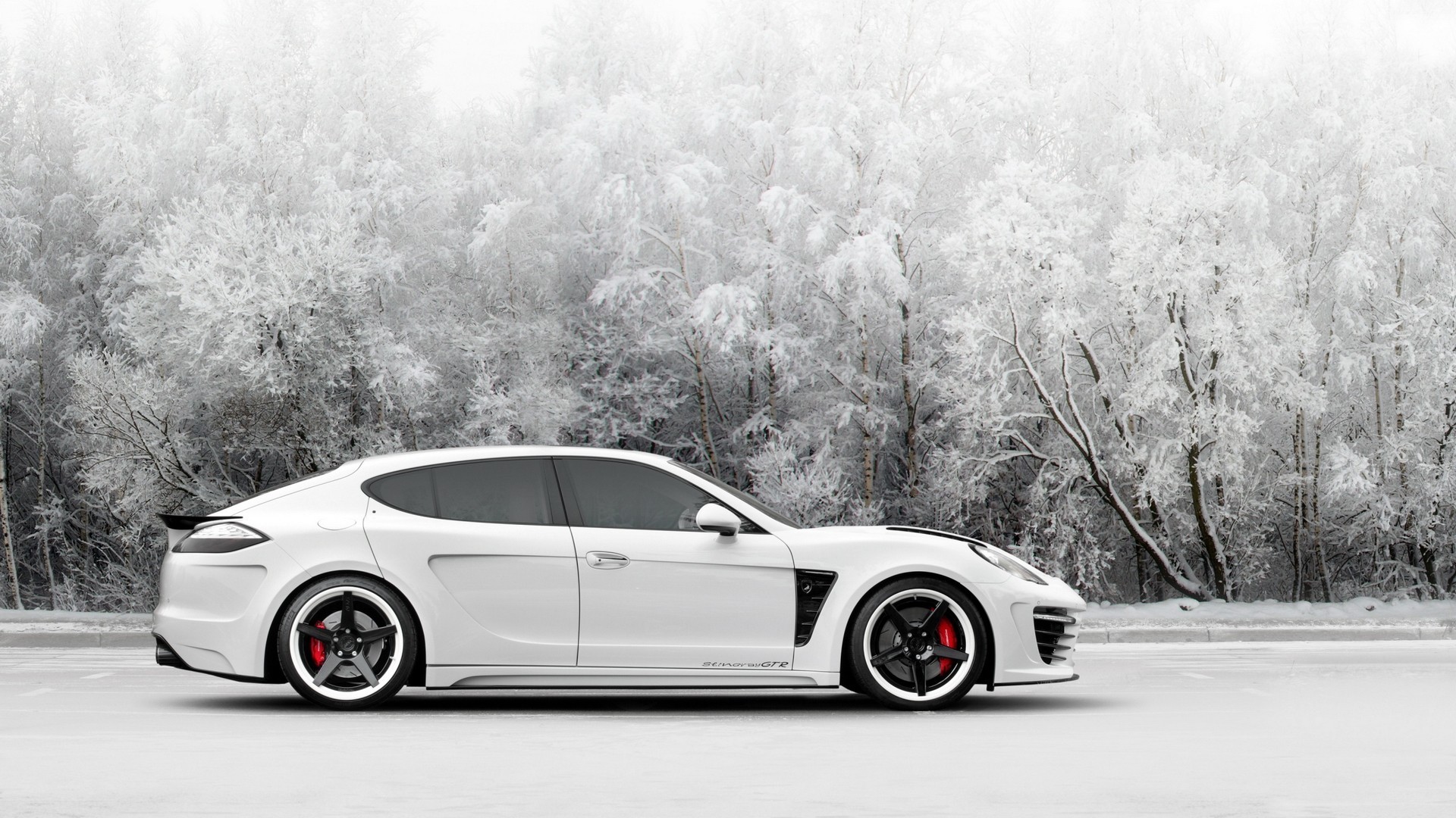 Porsche Panamera, Snow, Car Wallpaper