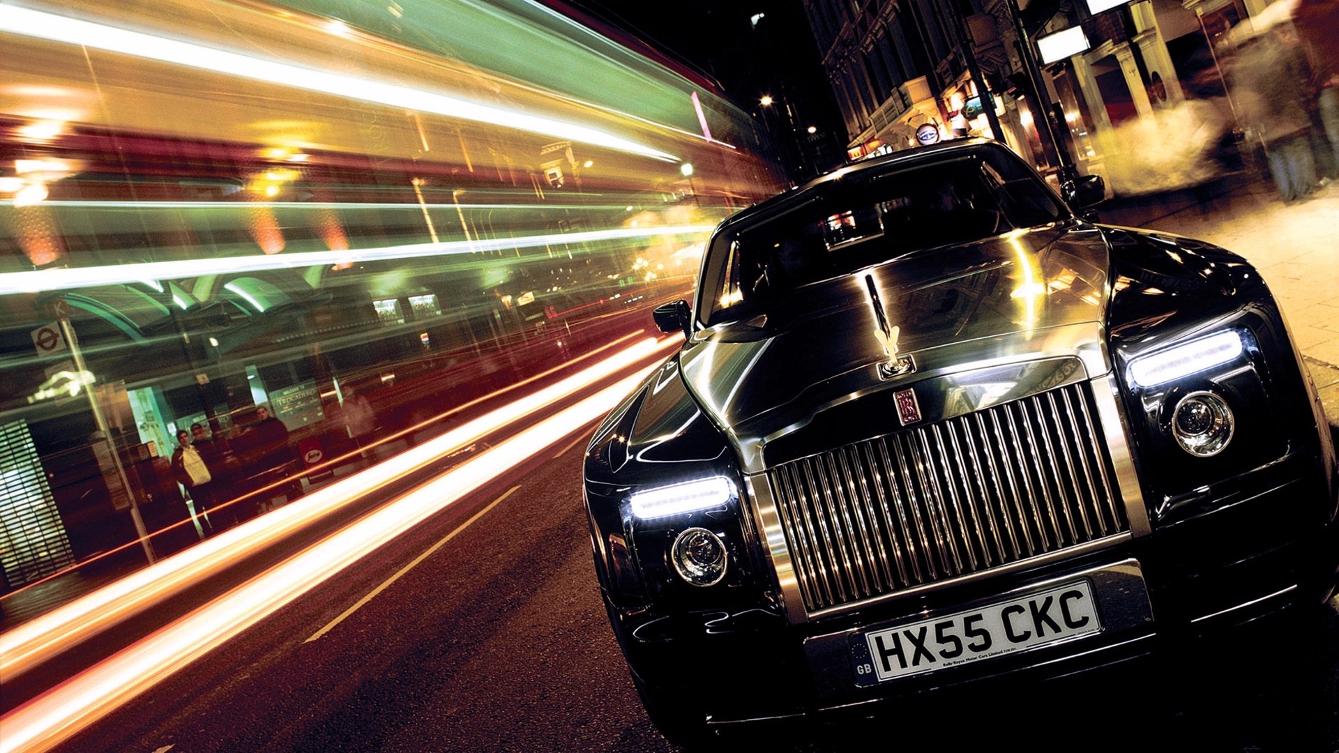 Rolls Royce, Car, Motion Blur, Light Trails Wallpaper