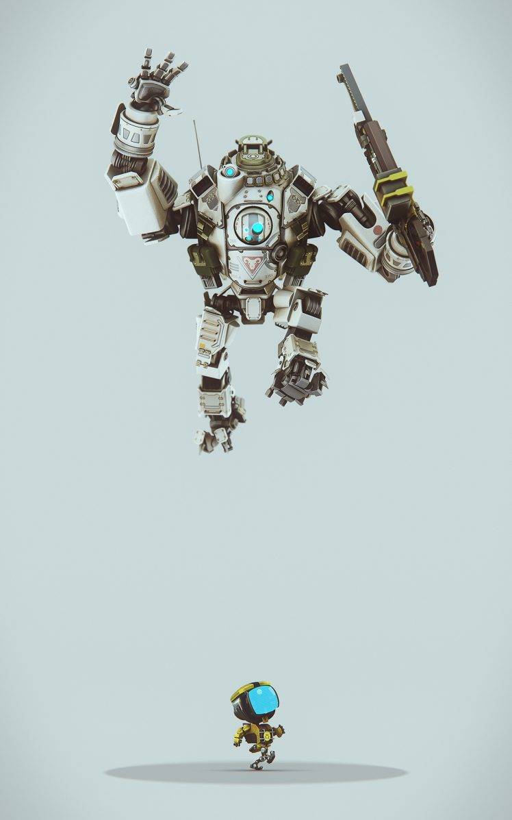 Titanfall, Digital Art, SliD3, Robot, Weapon HD Wallpaper Desktop Background