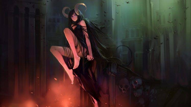 devils, Hell, Skull, Horns, Fantasy Art HD Wallpaper Desktop Background