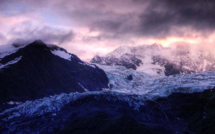 nature, Ice, Glaciers, Mountain, Clouds HD Wallpaper Desktop Background