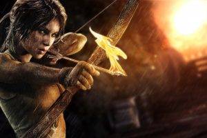 video Games, Tomb Raider, Lara Croft, Bows