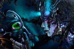 artwork, Women, Concept Art, Fantasy Art, Cyborg, Romantically Apocalyptic, Cyberpunk, Vitaly S Alexius, Gas Masks
