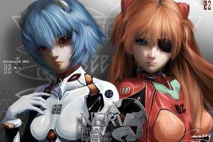 anime, Realistic, Neon Genesis Evangelion, Ayanami Rei, Asuka Langley Soryu, Sexy Anime