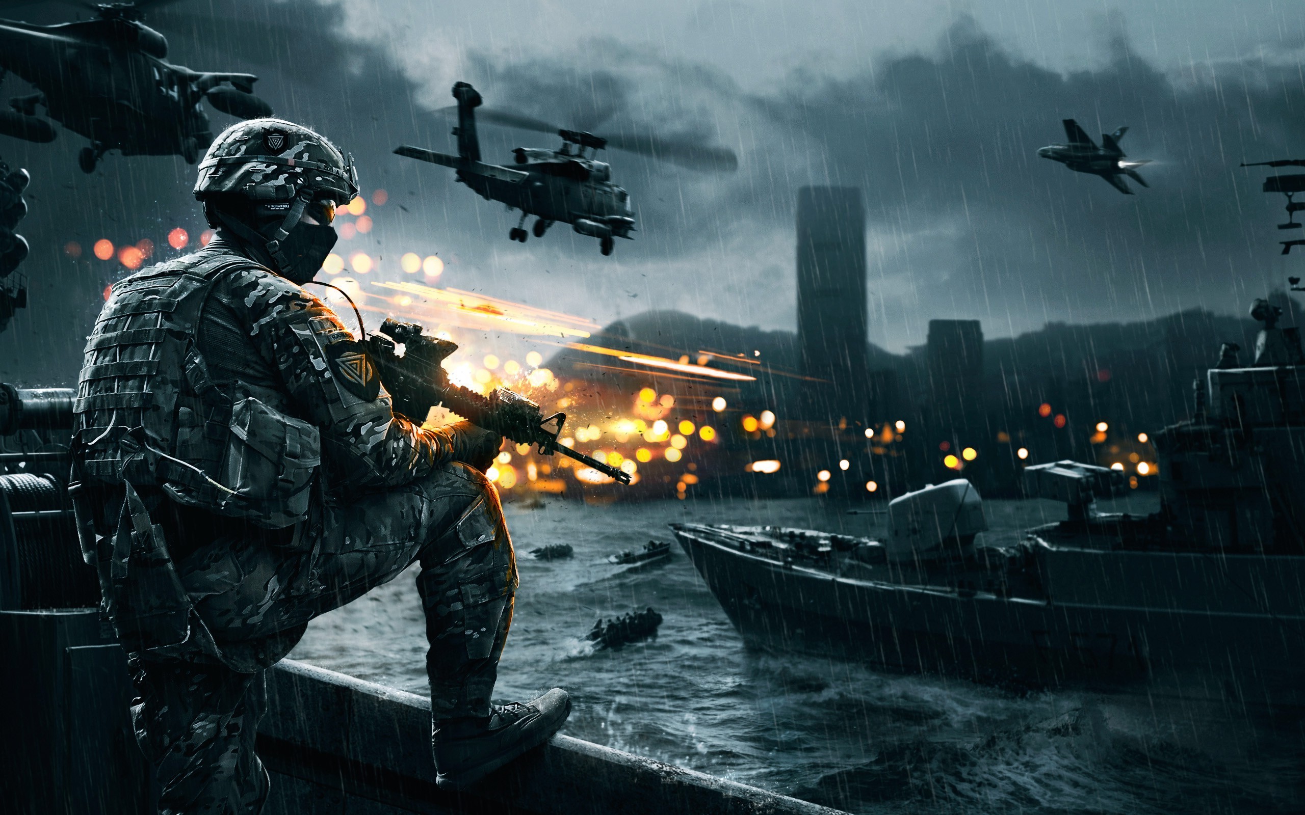 army, Helicopters, Boat, Video Games, Battlefield 4 Wallpaper
