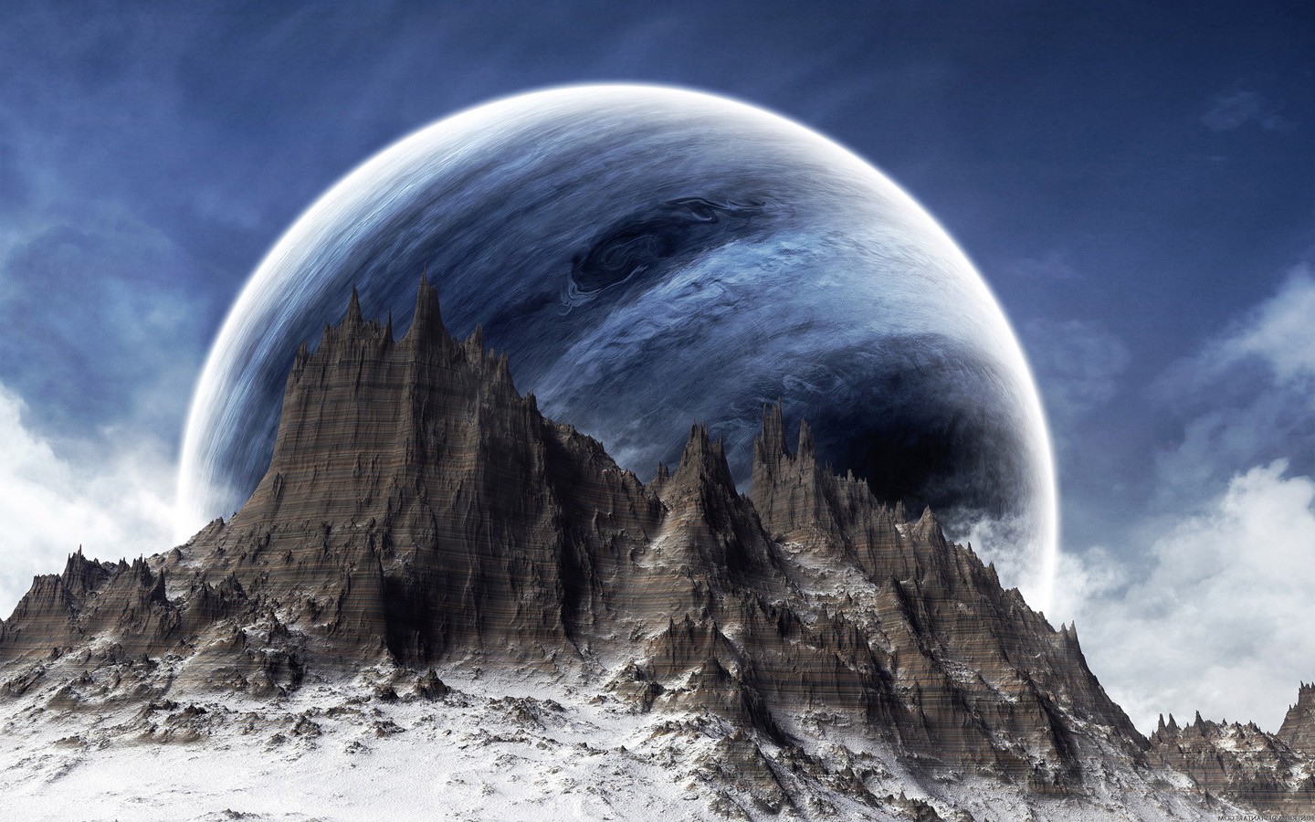 mountain, Planet, Digital Art Wallpaper