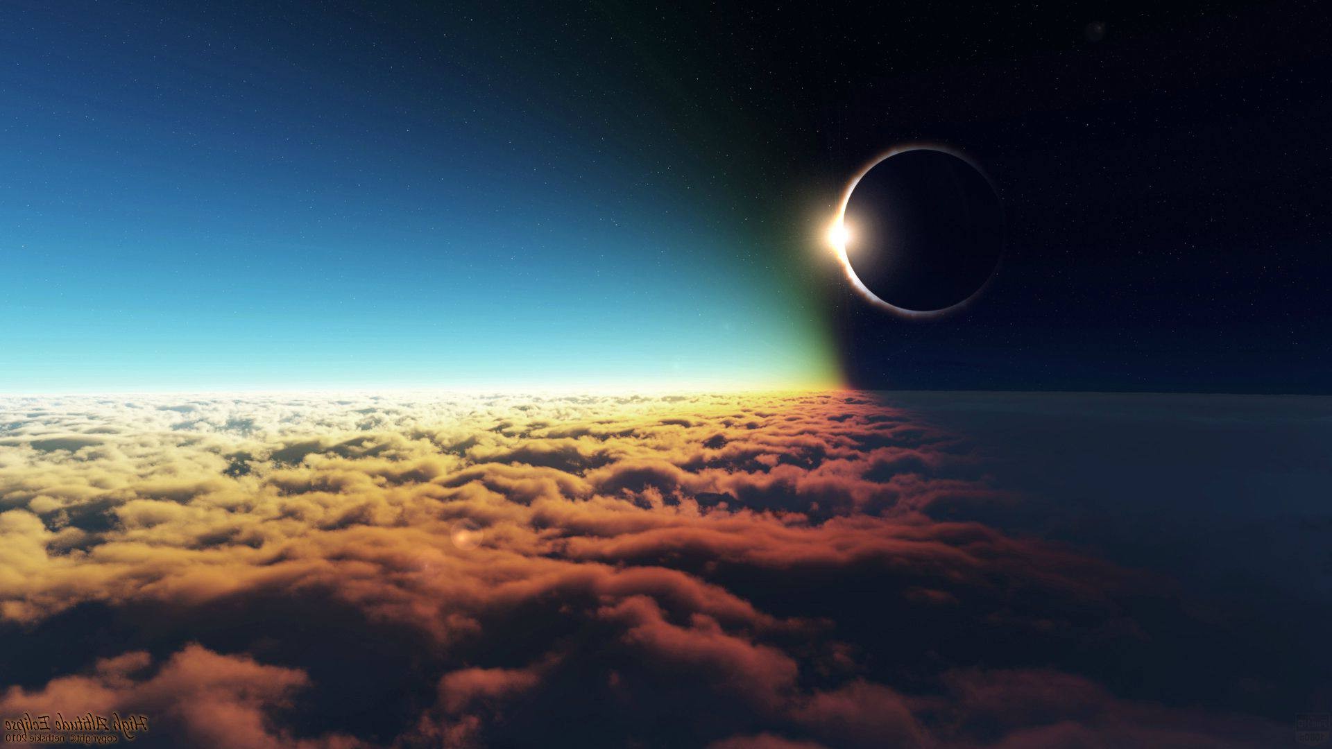 space, Solar Eclipse, Eclipse, Clouds, Moon, Sun Wallpaper