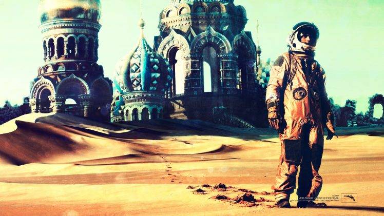 spaceman, Desert, Sand HD Wallpaper Desktop Background