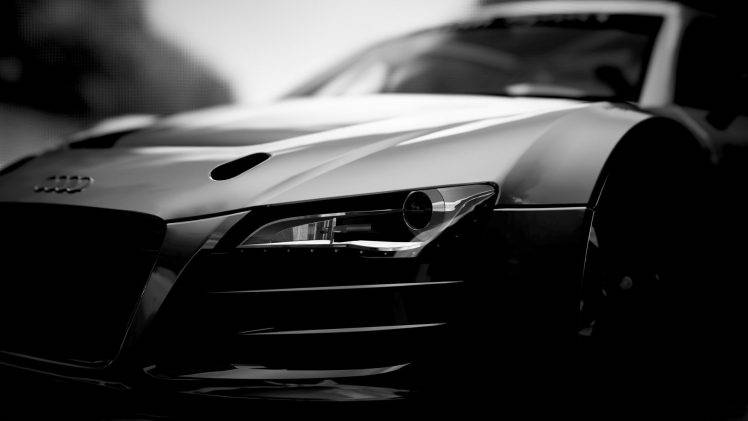 car, Audi, Monochrome HD Wallpaper Desktop Background