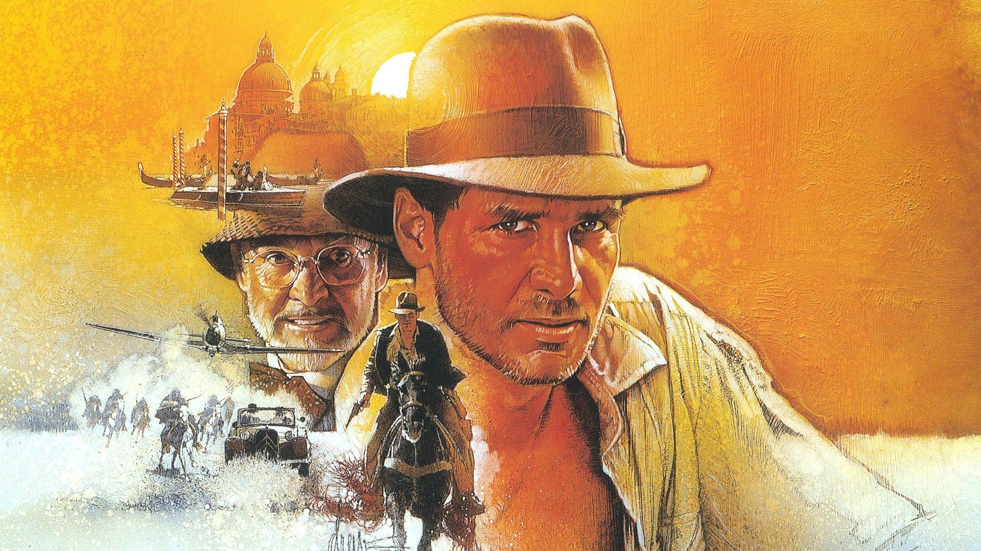 movies, Indiana Jones, Indiana Jones And The Last Crusade, Harrison Ford, Sean Connery Wallpaper